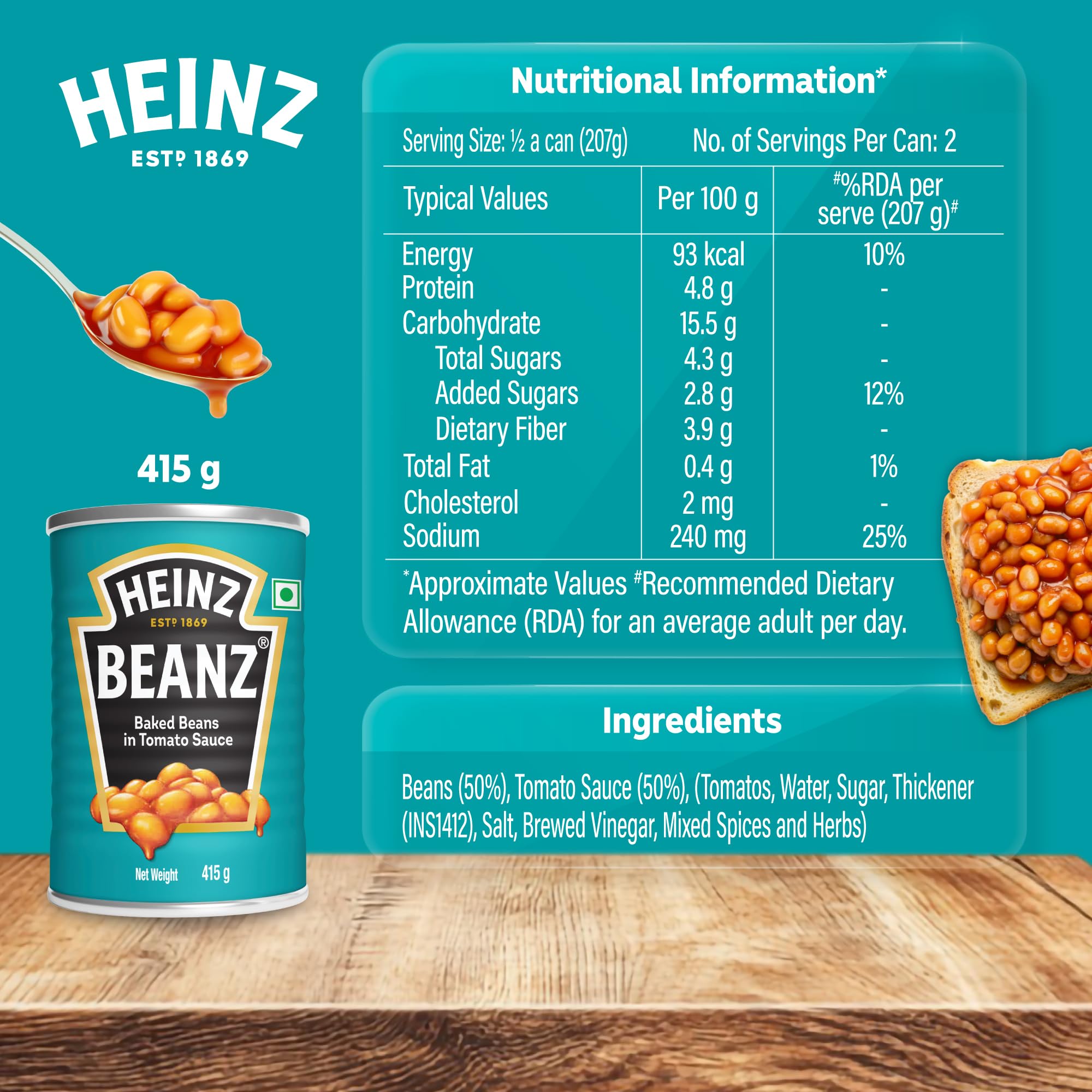 Amazon.com : Heinz Baked Beans 415g, (Pack of 6) : Grocery